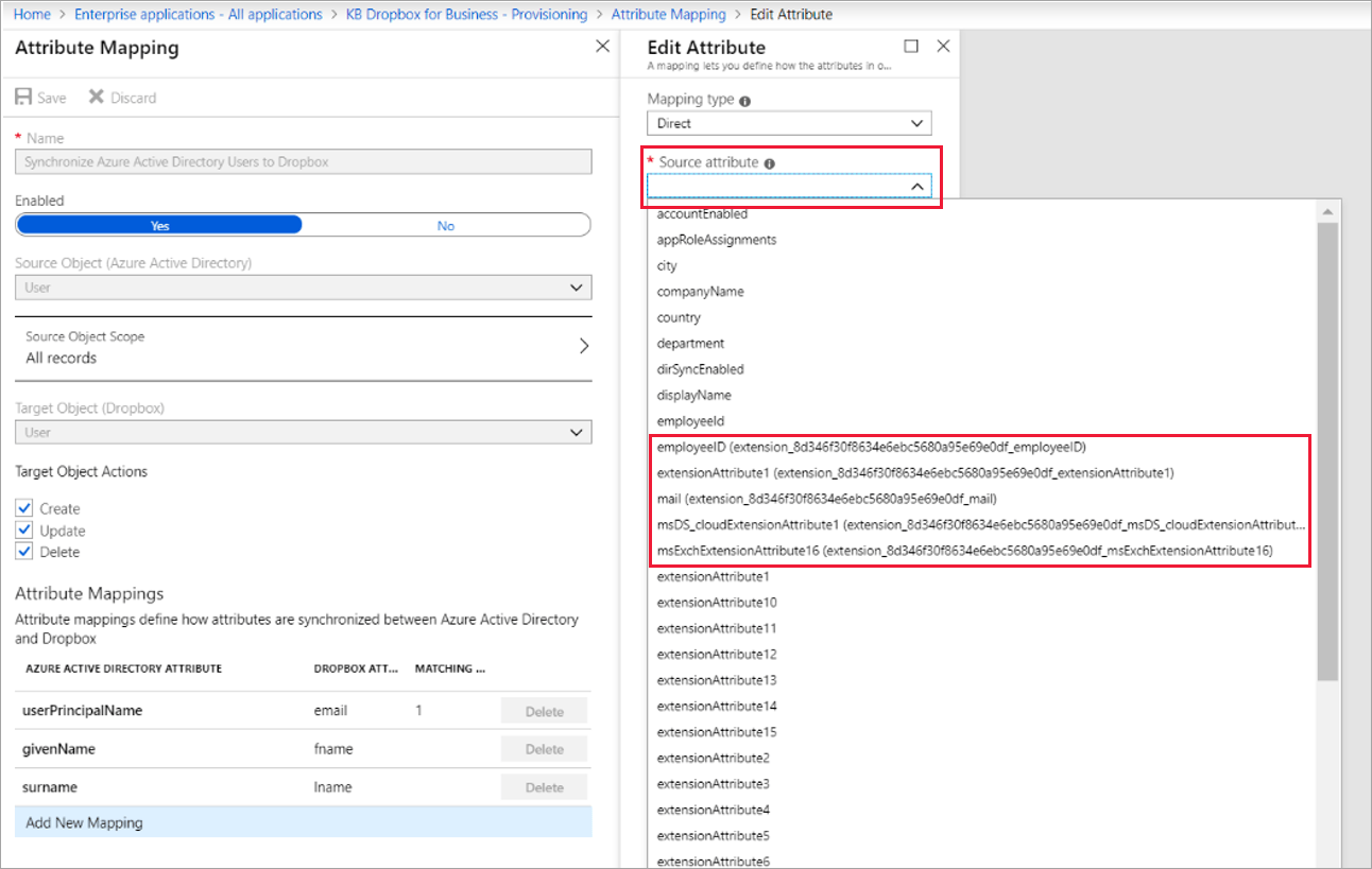 Synchronisieren von Attributen mit Azure AD zu Zuordnungszwecken