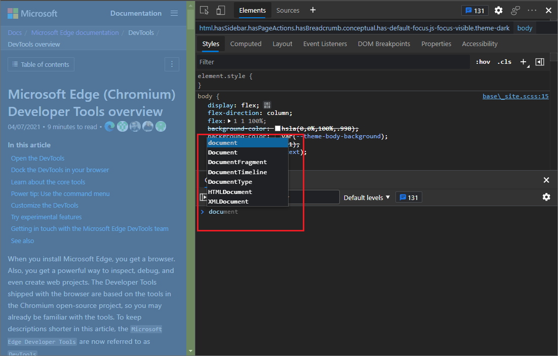 Neuerungen in DevTools (Microsoft Edge 92) Microsoft Edge Development