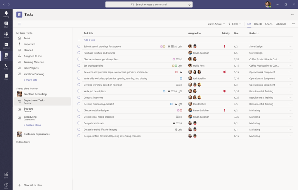 Verwalten der TasksApp für Ihre Organisation in Microsoft Teams