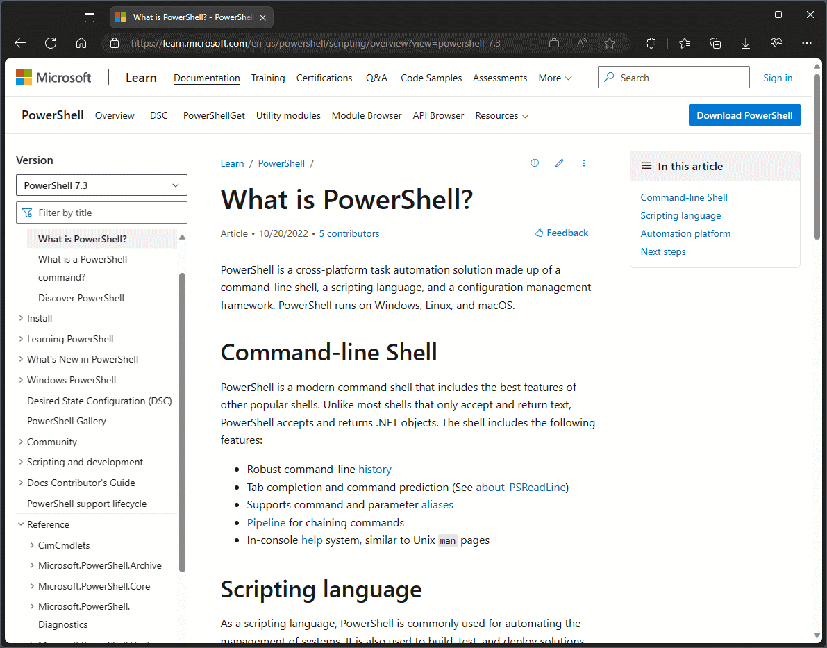 Verwenden der PowerShellDokumentation PowerShell Microsoft Learn