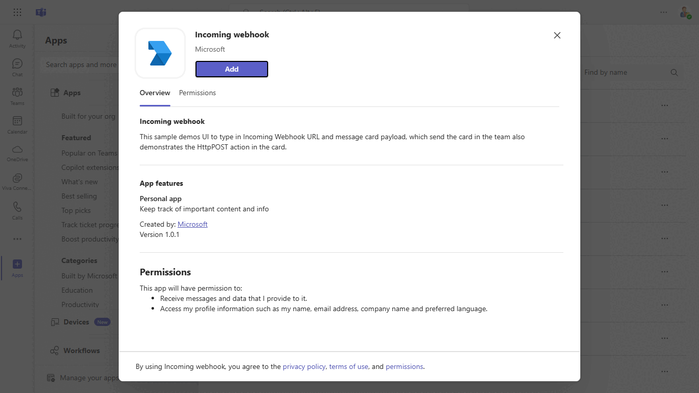 webhook Code Samples Microsoft Learn