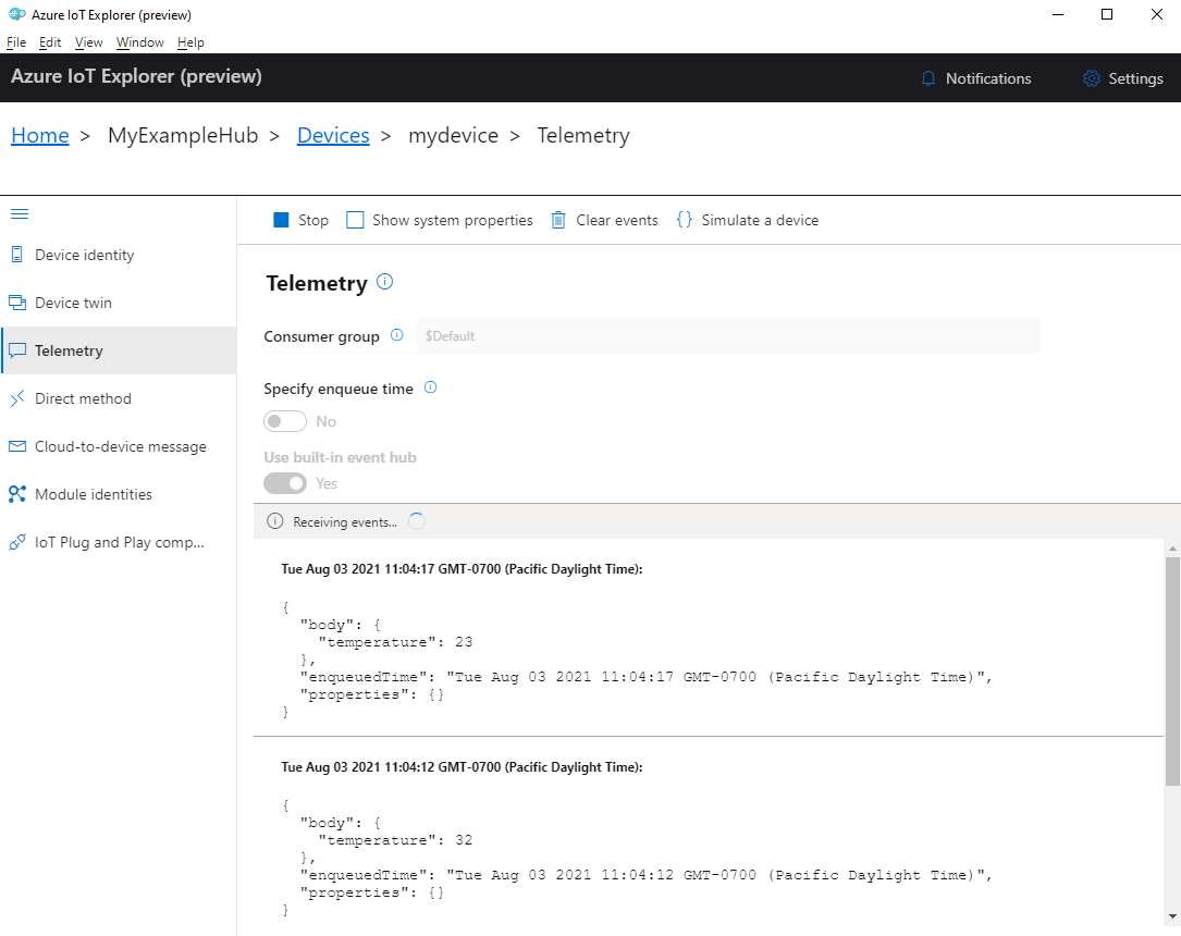 Send device telemetry to Azure IoT Hub quickstart Microsoft Learn