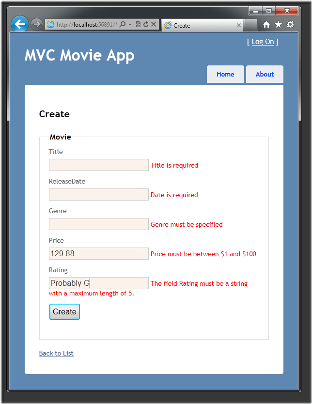 Adding Validation to the Model (C) Microsoft Learn