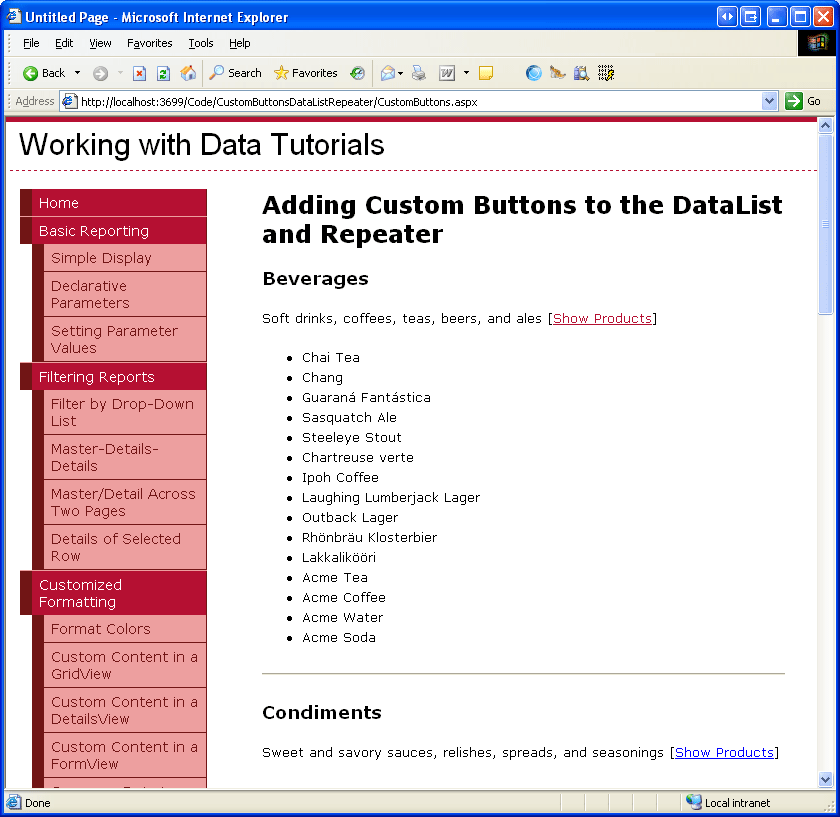 Custom Buttons in the DataList and Repeater (C) Microsoft Learn