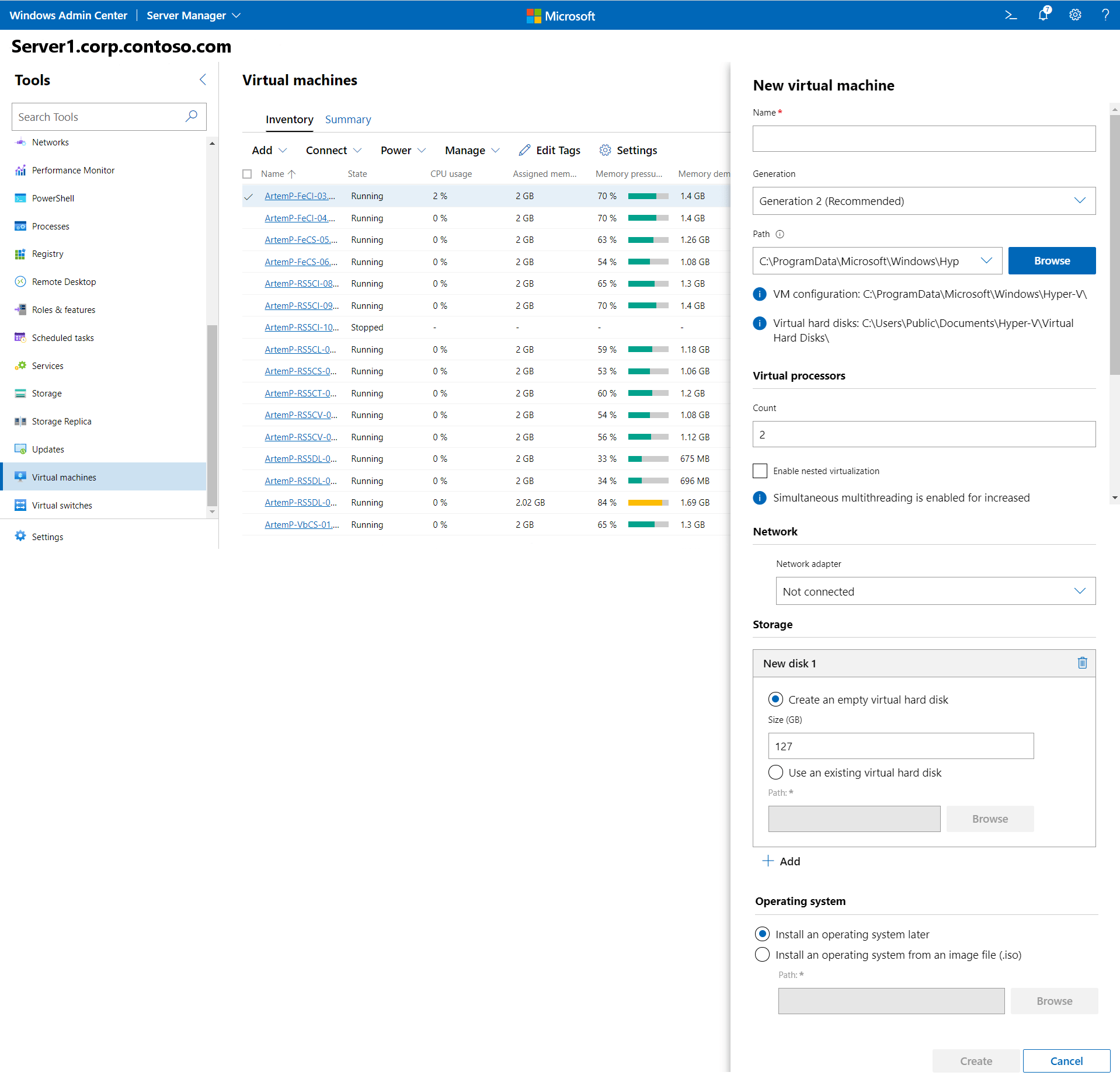 Manage VMs with Windows Admin Center Azure Stack HCI Microsoft Learn