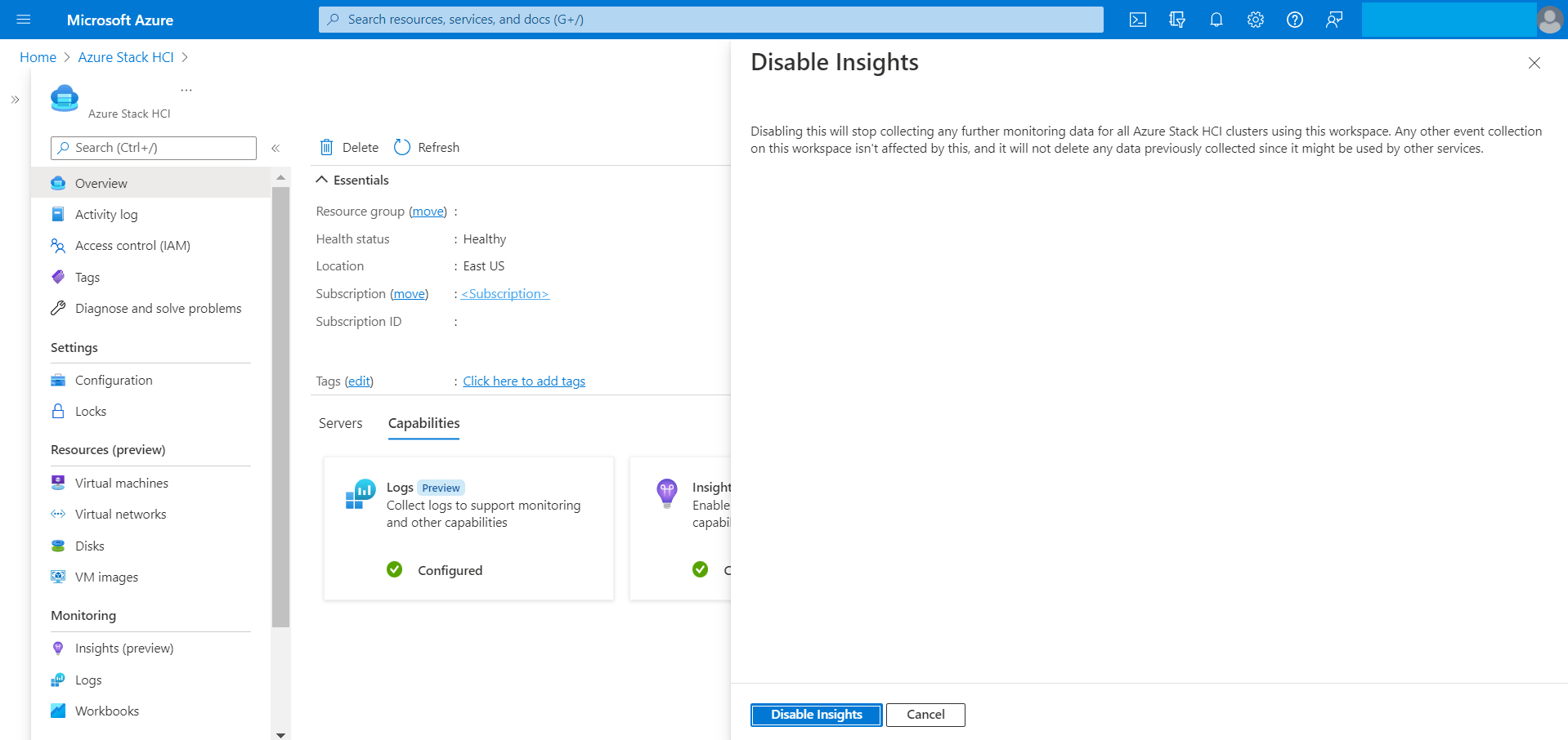 Monitor a single Azure Stack HCI cluster with Insights Azure Stack