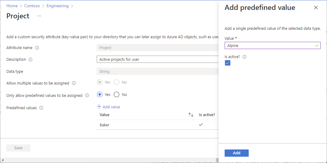 Add or deactivate custom security attribute definitions in Microsoft