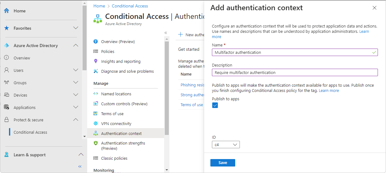 Add, test, or remove protected actions in Azure AD (preview