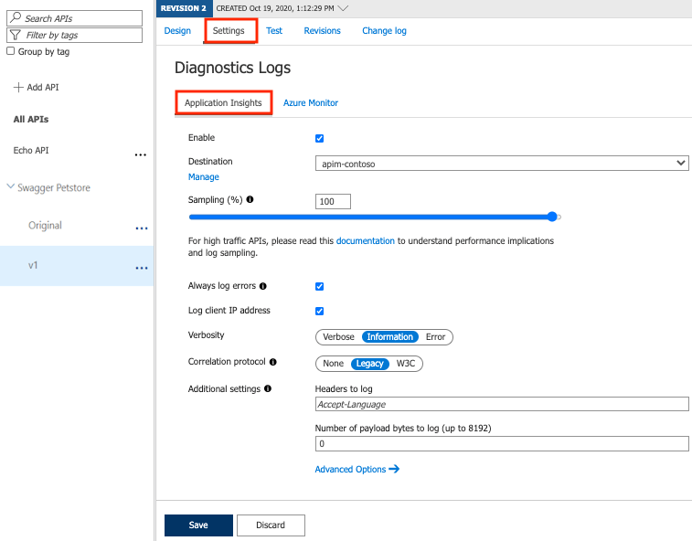 Integrate Azure API Management with Application Insights Azure API