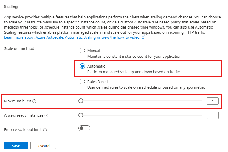 How to enable automatic scaling Azure App Service Microsoft Learn