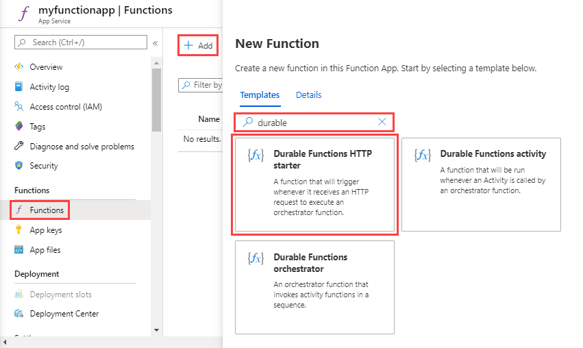 Create Durable Functions using the Azure portal Microsoft Learn