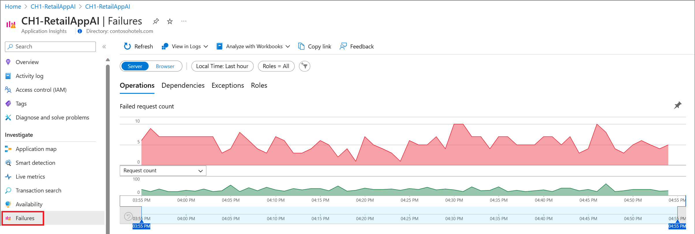 Application Insights Overview dashboard Azure Monitor Microsoft Learn
