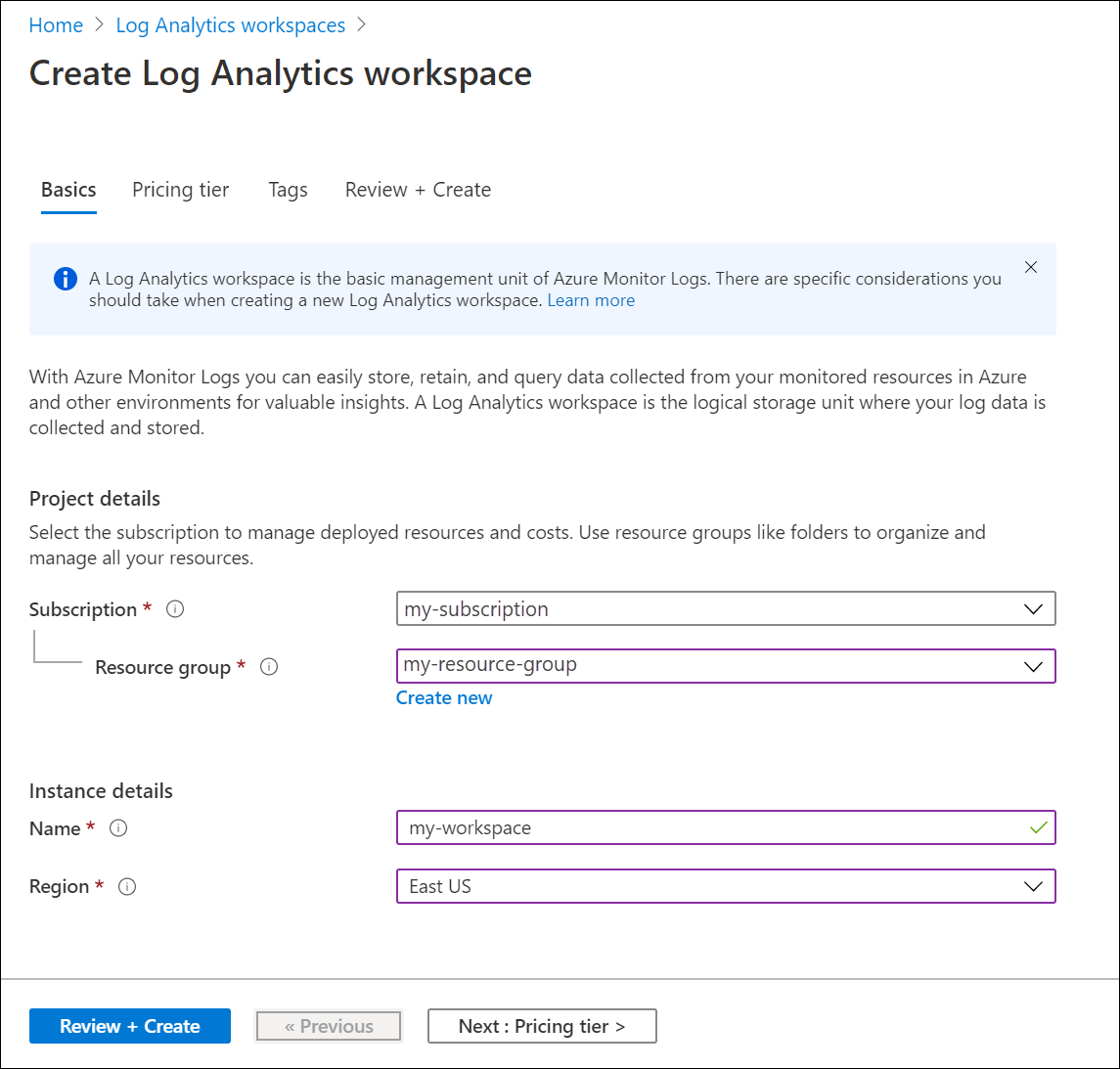 Create Log Analytics workspaces Azure Monitor Microsoft Learn