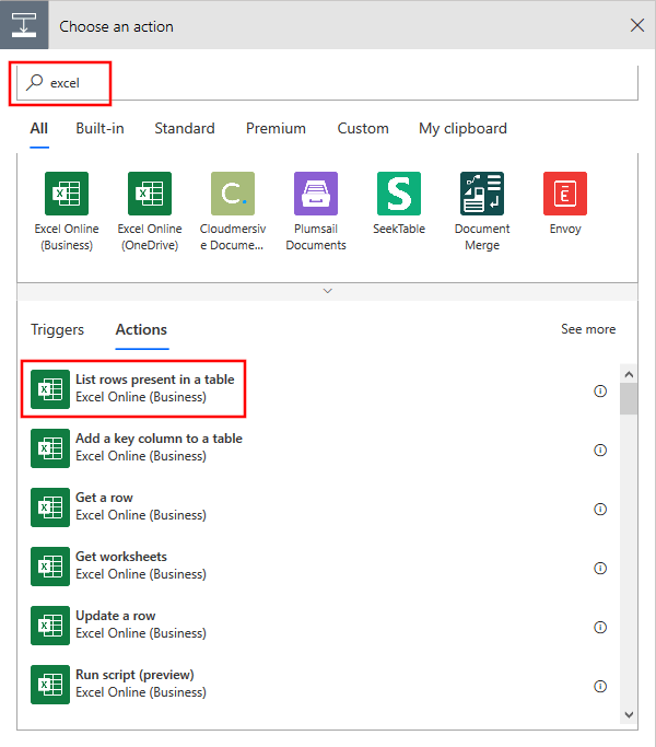 Extract information in Excel using Power Automate Azure Cognitive