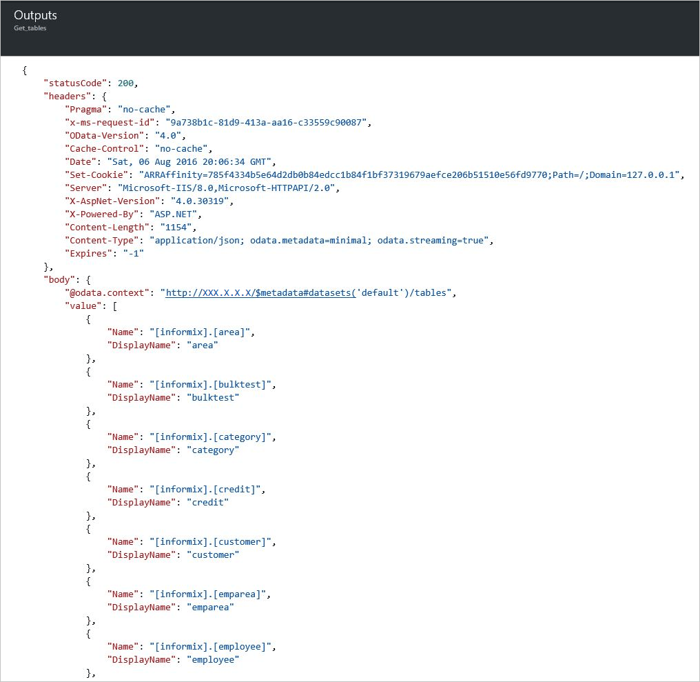 Connect to IBM Informix database Azure Logic Apps Microsoft Learn