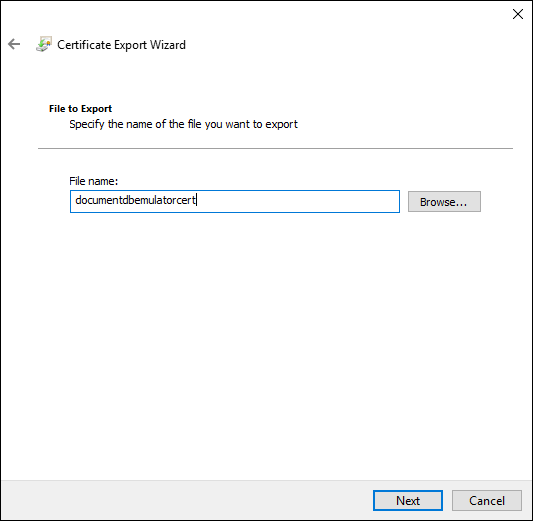 Export the Azure Cosmos DB Emulator certificates Microsoft Learn