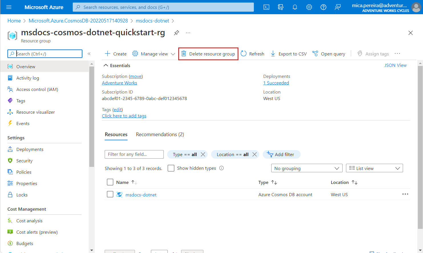 Topo 78+ imagem delete cosmos db query br.thptnganamst.edu.vn
