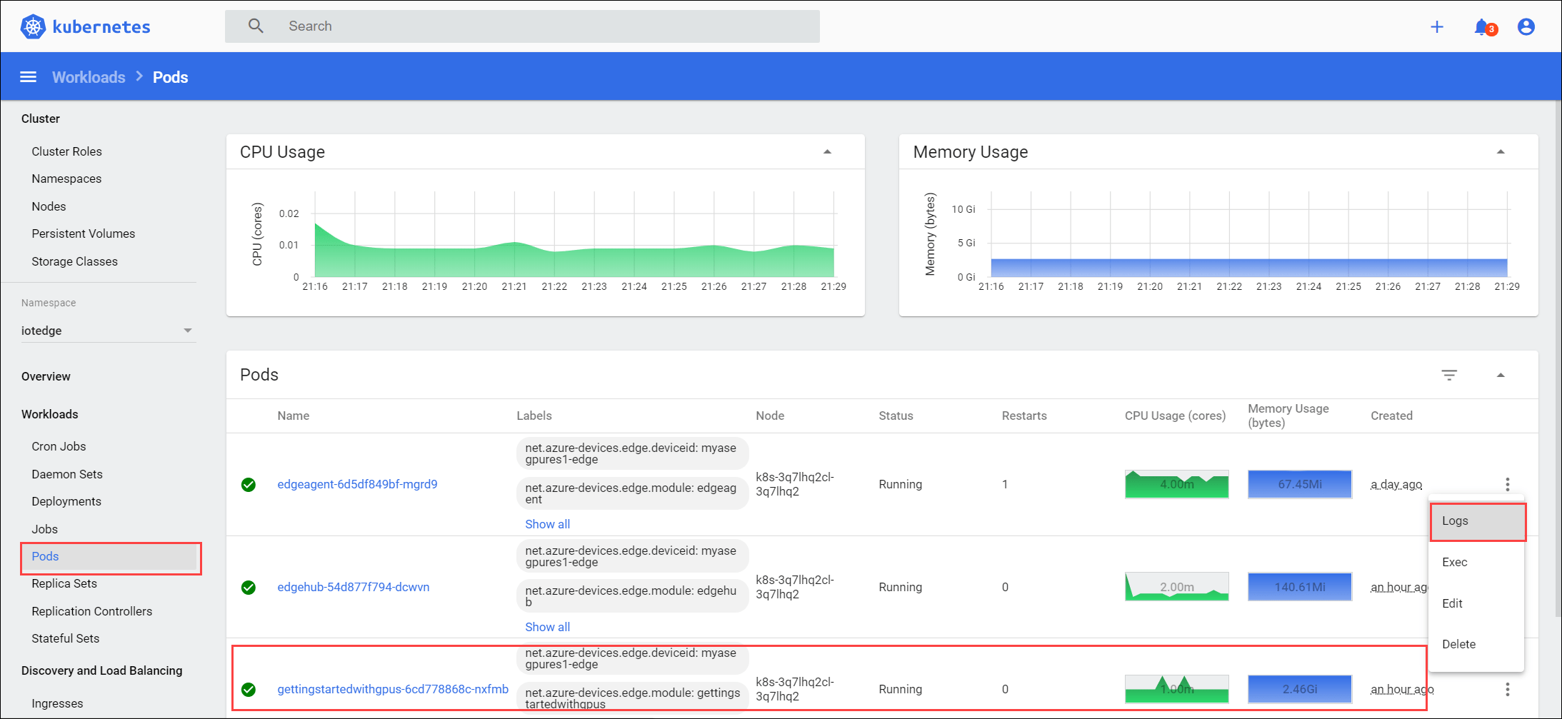 Monitor your Azure Stack Edge Pro device via dashboard