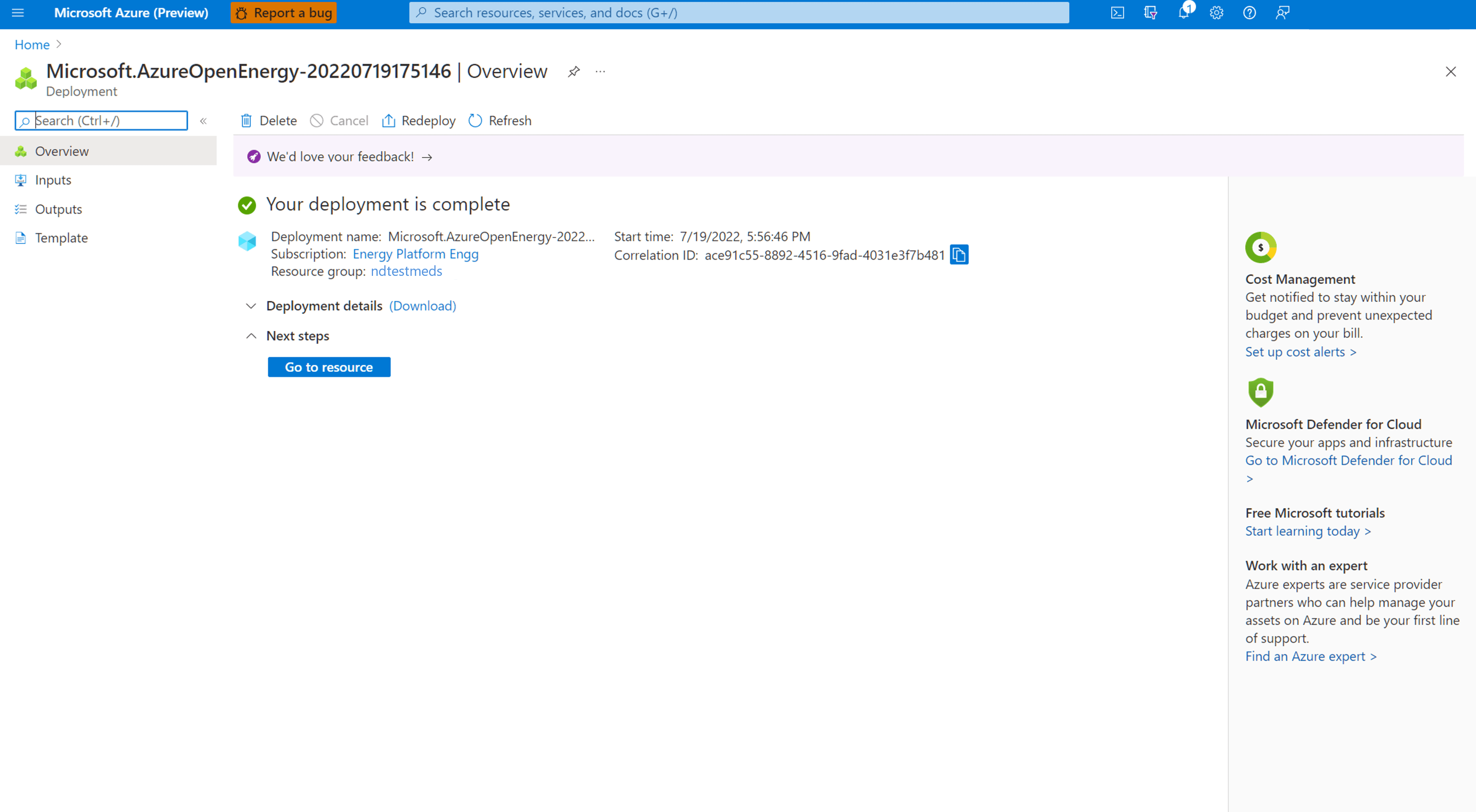 Create a Microsoft Energy Data Services Preview instance Microsoft Learn