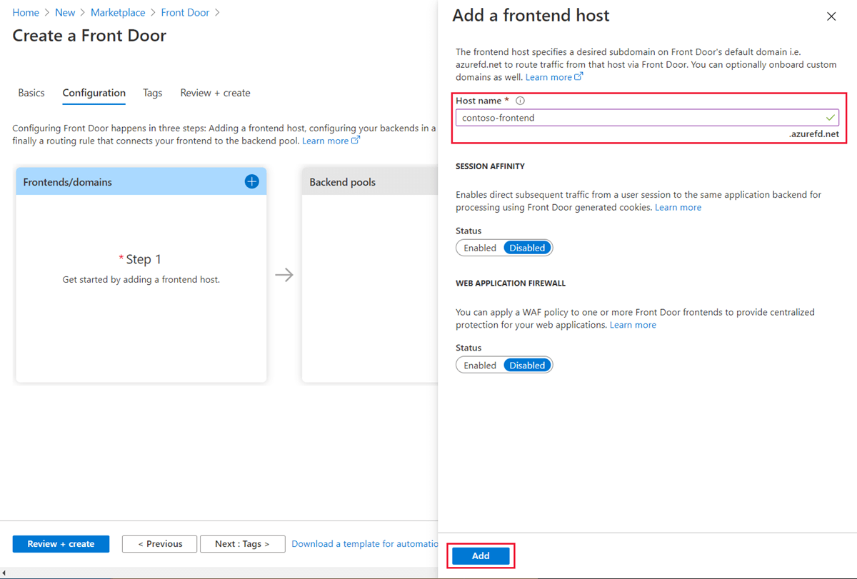 Quickstart How to use Azure Front Door Service to enable high