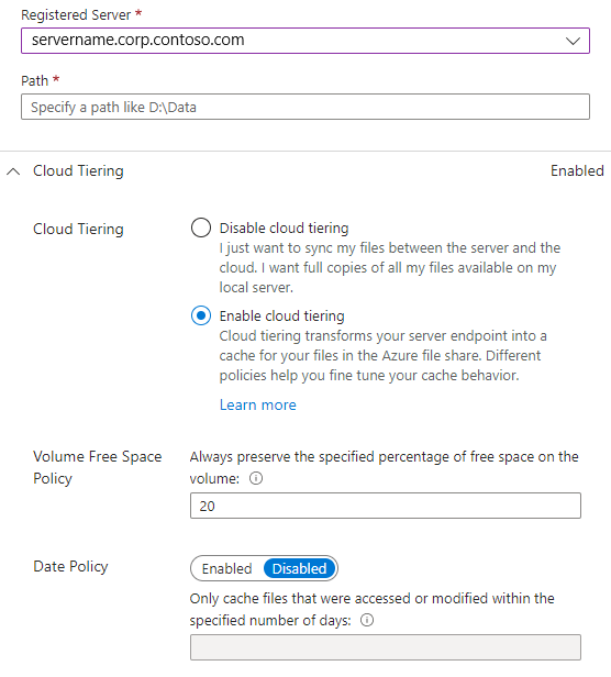 Create an Azure File Sync server endpoint Microsoft Learn