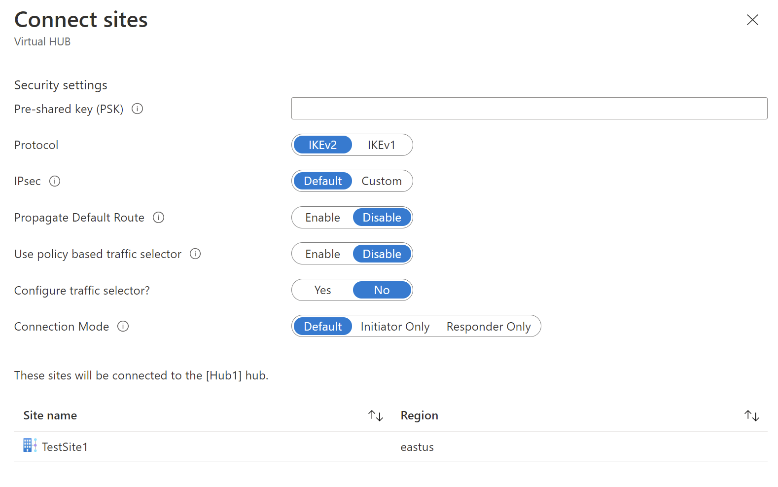 Configure a sitetosite VPN in vWAN for Azure VMware Solution Azure VMware Solution