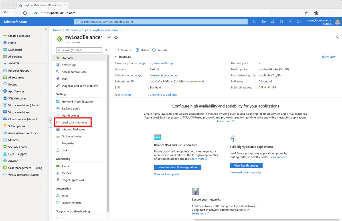 Configure load balancer TCP reset and idle timeout Azure Load