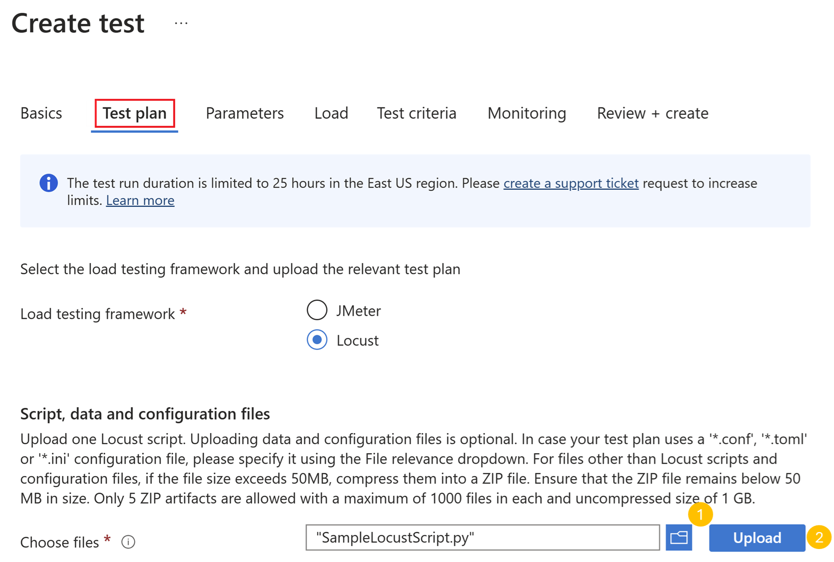 Quickstart Create a load test with Locust Azure Load Testing