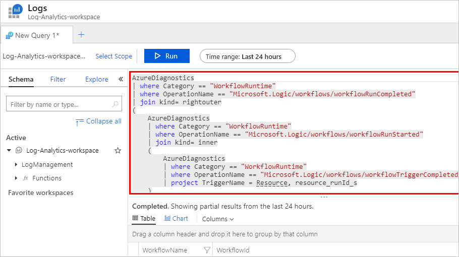 View and create queries for logic apps in Azure Monitor logs Azure Logic Apps Microsoft Learn