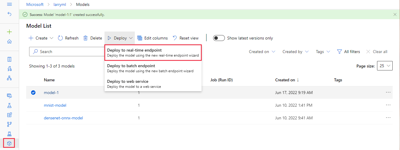 Use managed online endpoints in the studio Azure Machine Learning
