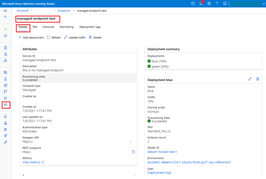 Use managed online endpoints in the studio Azure Machine Learning