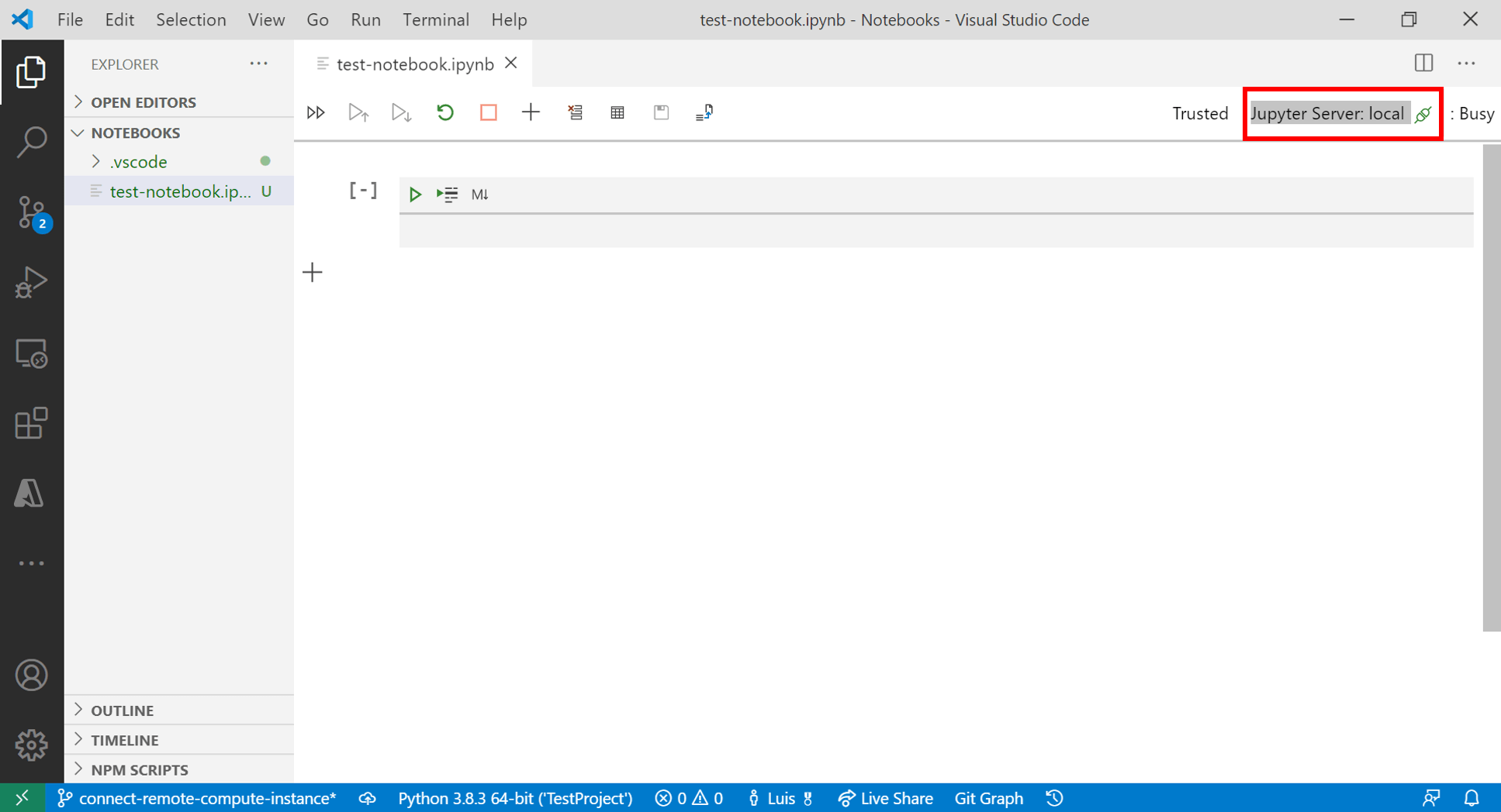 Connect to compute instance in Visual Studio Code (preview) Azure
