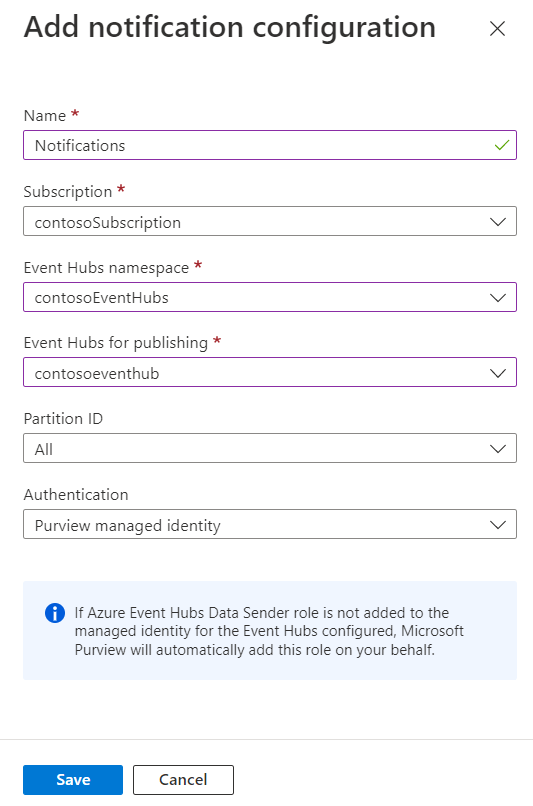 Configure Event Hubs with Microsoft Purview for Atlas Kafka topics
