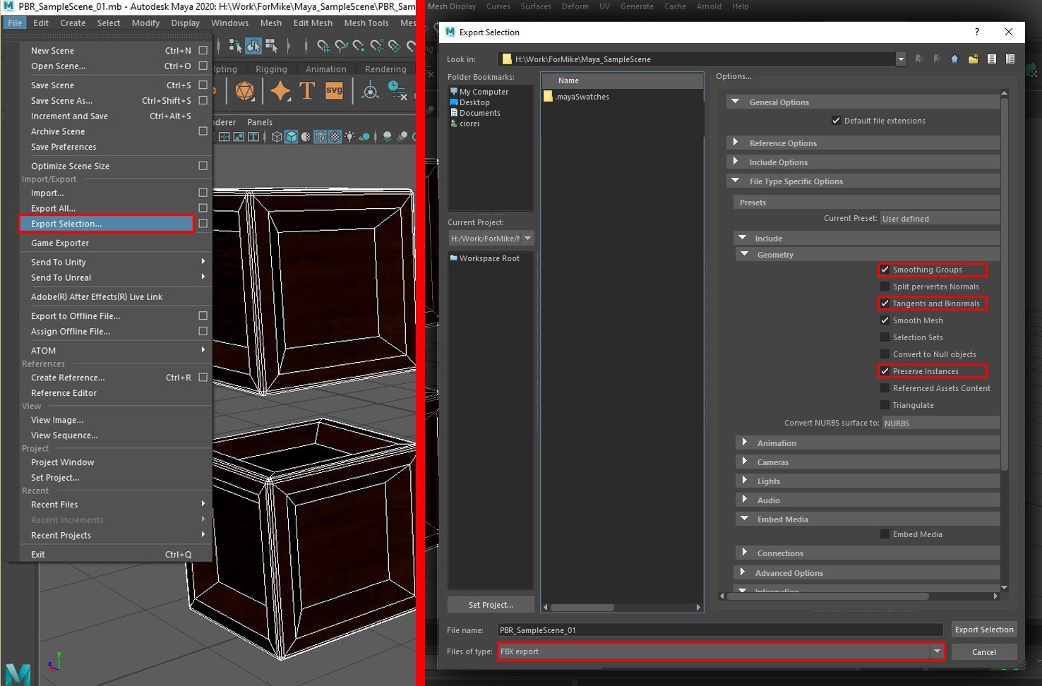 Set up physically based rendering materials in Maya Azure Remote