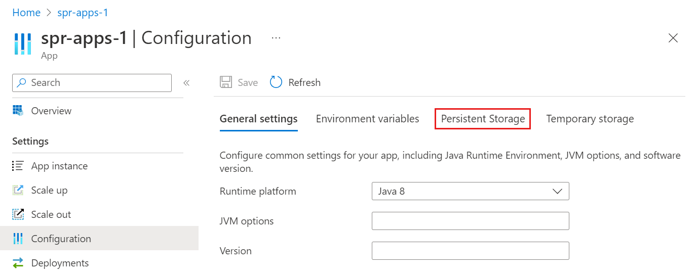 Use builtin persistent storage in Azure Spring Apps Microsoft Learn
