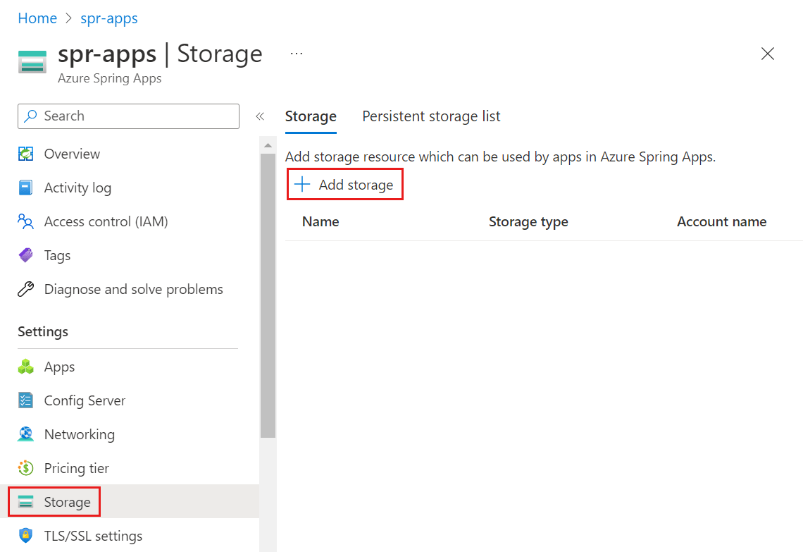 How to enable your own persistent storage in Azure Spring Apps Microsoft Learn
