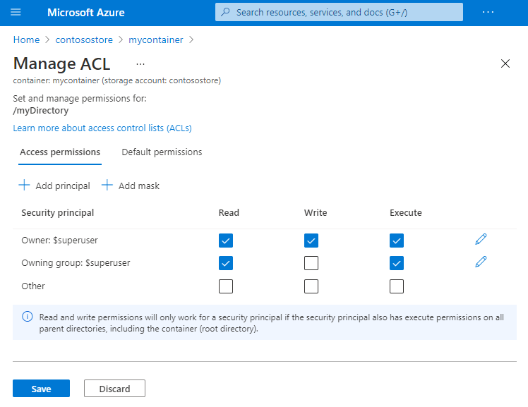 Use the Azure portal to manage ACLs in Azure Data Lake Storage Azure