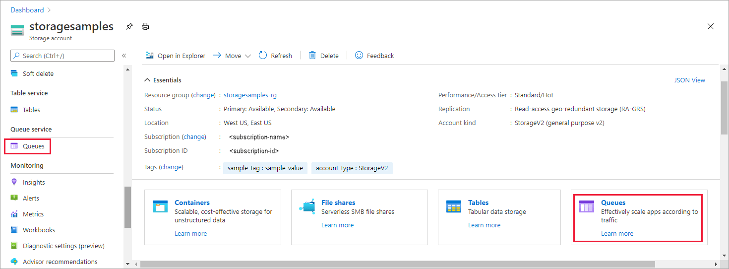 Choose how to authorize access to queue data in the Azure portal Azure Storage Microsoft Learn
