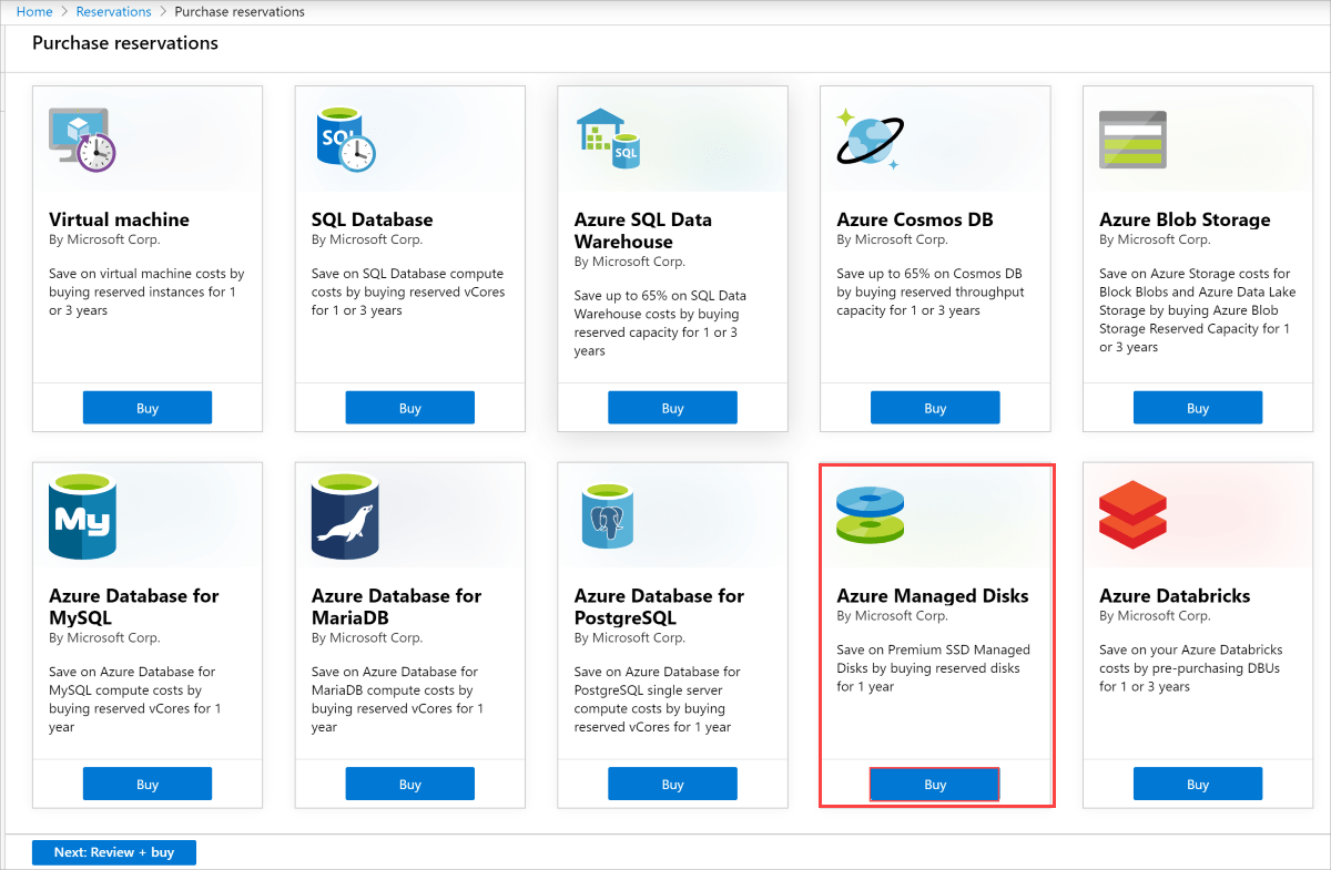 Optimize costs for Azure Disk Storage with reservations Azure Virtual