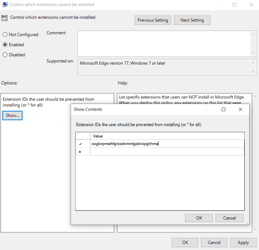 Use group policies to manage Microsoft Edge extensions | Microsoft