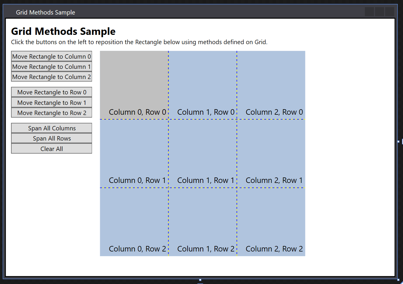 How to Position the Child Elements of a Grid WPF Framework