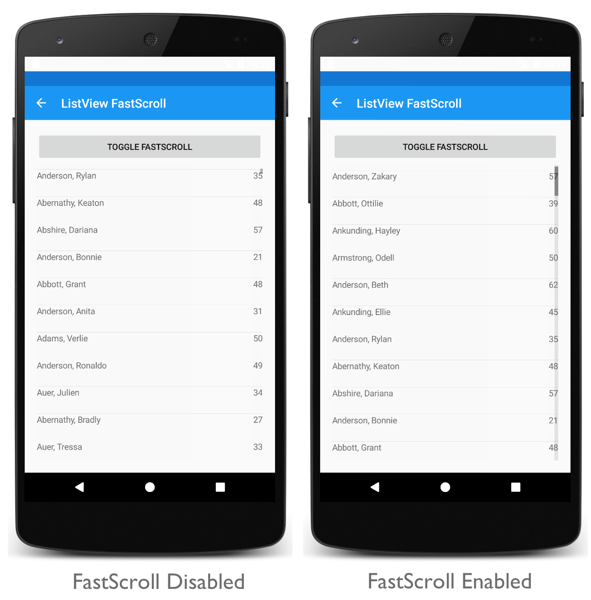ListView fast scrolling on Android MAUI Microsoft Learn