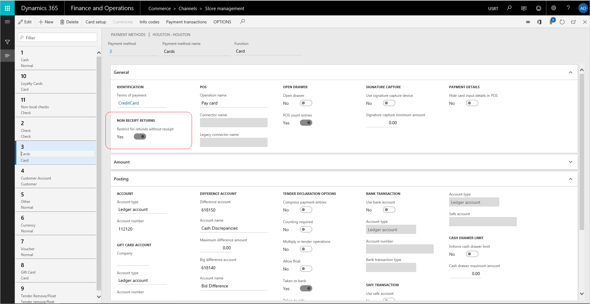 Restrict payment methods for returns without a receipt Commerce