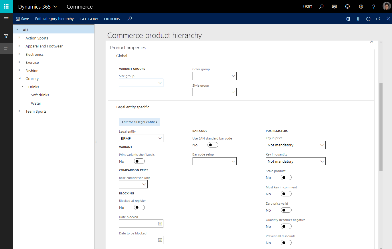 Manage product categories and products Commerce Dynamics 365