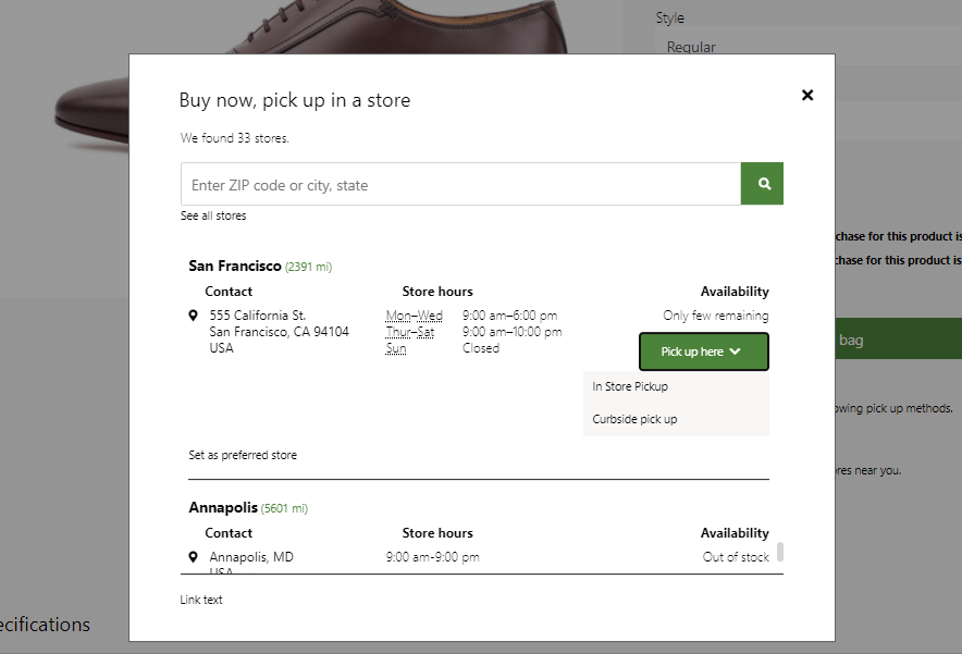 Enable multiple pickup delivery modes for customer orders Commerce