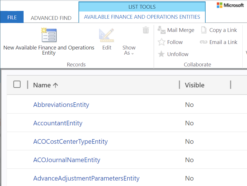 Enable Microsoft Dataverse virtual entities Finance & Operations