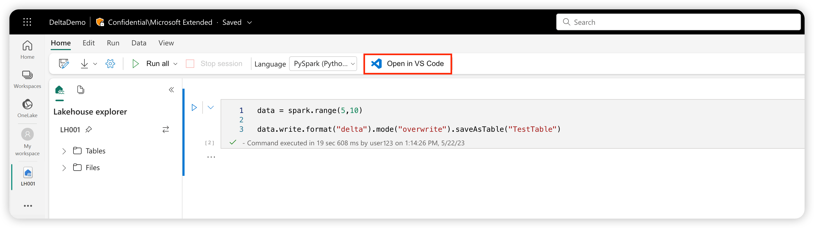 Develop, execute, and debug notebook in VS Code Microsoft Fabric