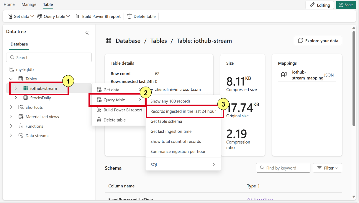 Build a realtime dashboard by streaming events from Azure IoT Hub to