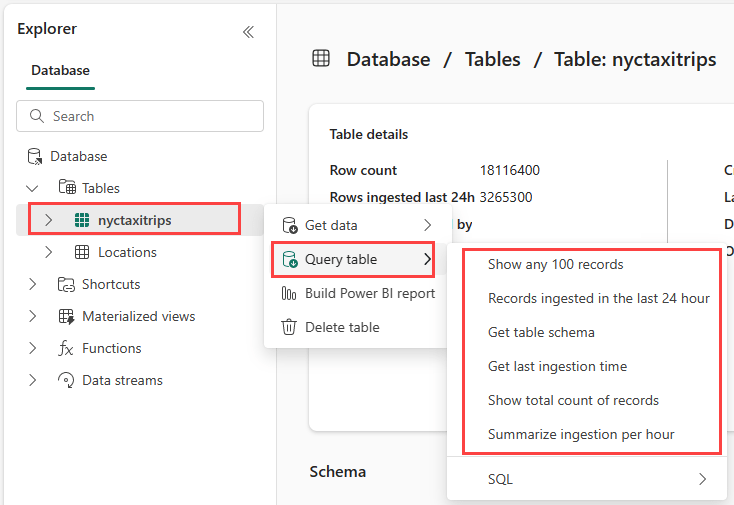 RealTime Analytics tutorial part 4 Explore your data with KQL and SQL