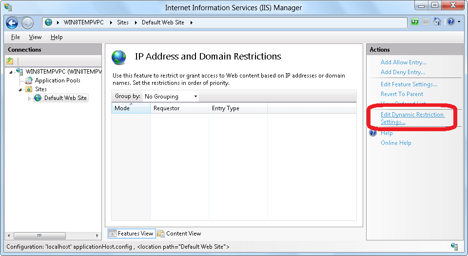 IIS 8.0 Dynamic IP Address Restrictions Microsoft Learn